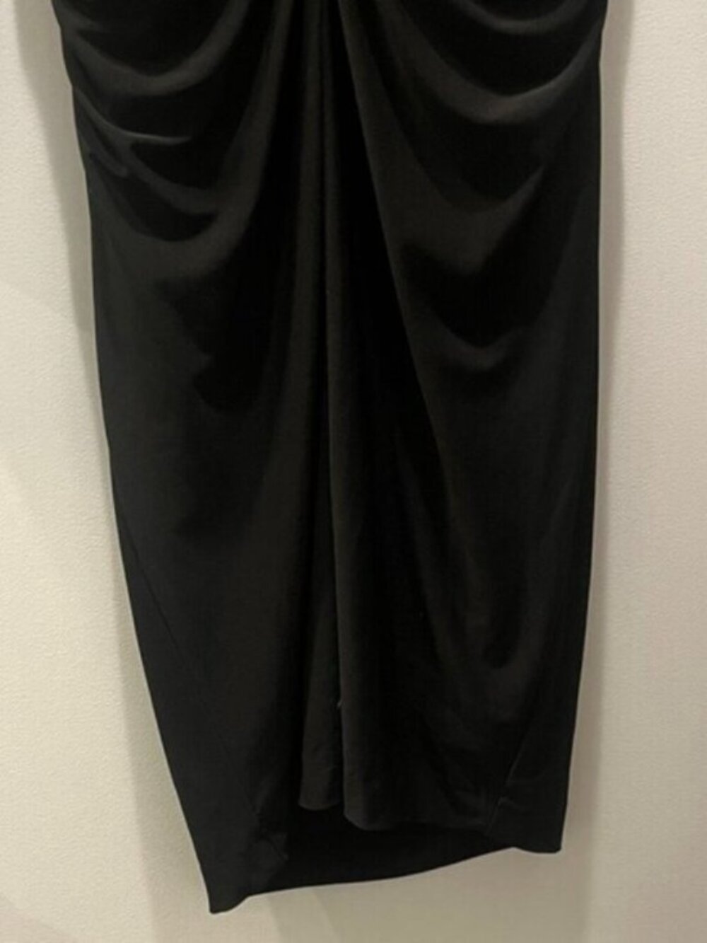 Cache Y2K Black Ruched Long Sleeve Gold Zip Dress Size M - Picture 2 of 10